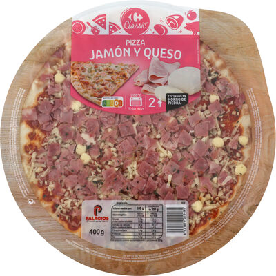 Pizza jamón y queso