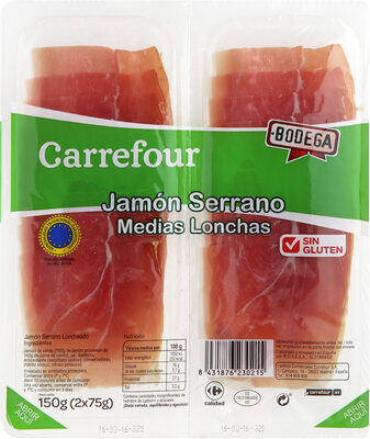 Jamón serrano medias lonchas