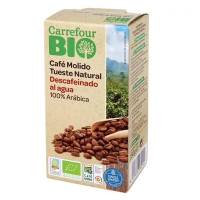 Café 100% molido natural descafeinado al agua