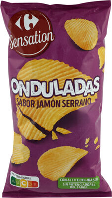 Patatas fritas onduladas sabor jamón