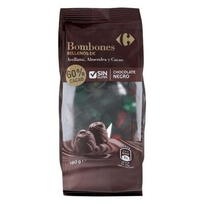 Bombones rellenos de avellana, almendra y cacao