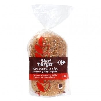 Pan maxi burguer 100% integral con centeno