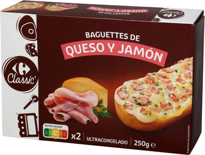 Baguettes de queso y jamón