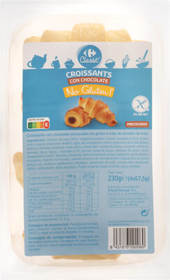 Croissants con chocolate
