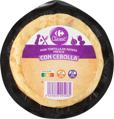 Mini tortilla de patata fresca con cebolla