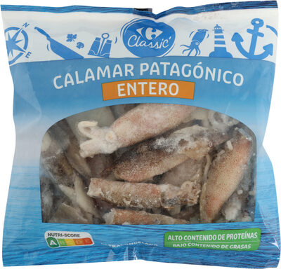 Calamar patagónico entero congelado