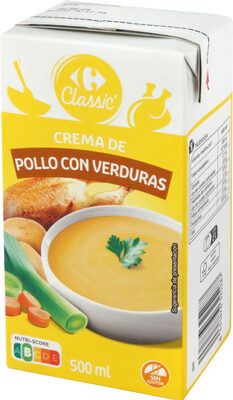 Crema de pollo con verduras