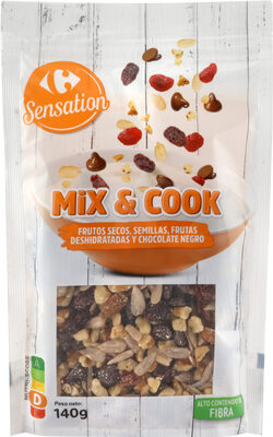 Mix and cook, frutos secos, semillas, frutas deshidratadas y chocolate negro