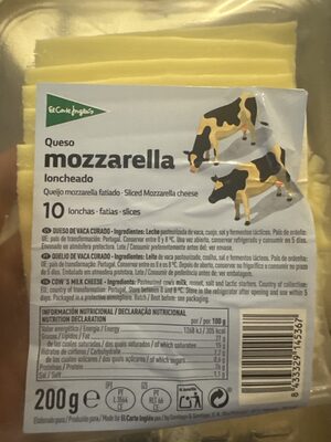 Queso mozarella loncheado