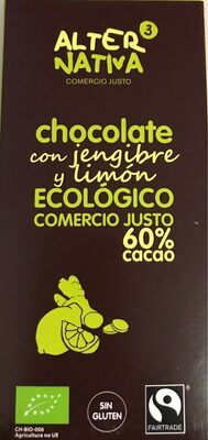 Chocolate con jengibre y limon ecologico
