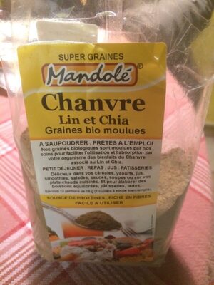 Super graines chanvre lin et chia moulues Bio