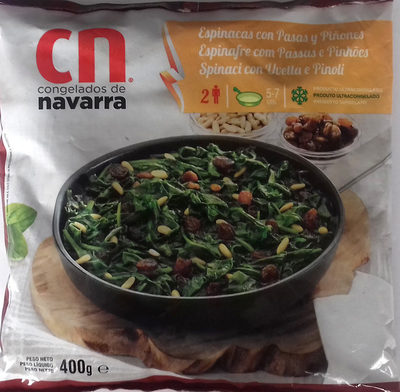 Espinacas con pasas y piñones