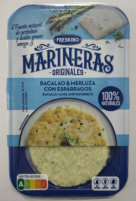 Marineras bacalao y merluza con espárragos