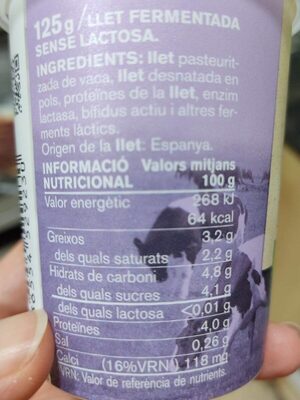 Iogurt Natural sense lactosa