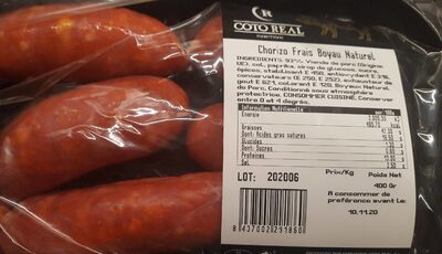 Chorizo frais boyau naturel