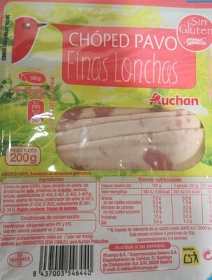 Chóped pavo finas lonchas