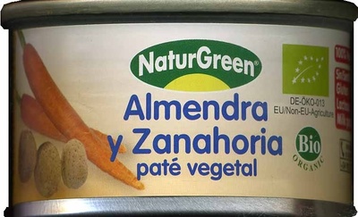 Paté vegetal almendra y zanahoria