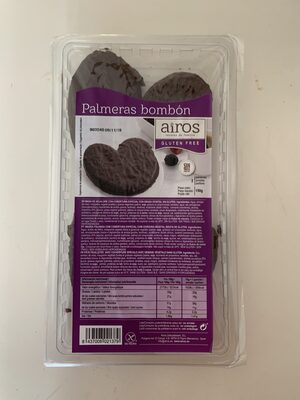 Palmeras con chocolate negro sin gluten