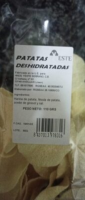 Patatas deshidratadas