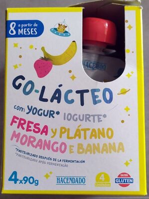 Go-Lácteo con yogur de fresa y plátano