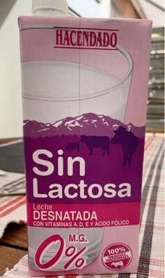 Leche desnatada sin lactosa