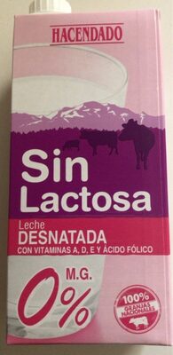 Leche desnatada sin lactosa