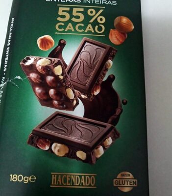 Chocolate 55% cacao con avellanas enteras