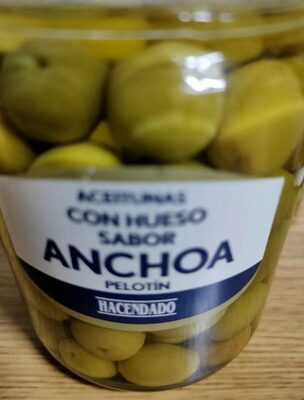 Aceitunas pelotín con hueso sabor anchoa