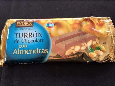 Turrón de chocolate con almendras