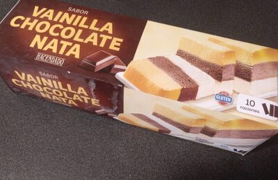Helado sabor a vainilla, chocolate y nata