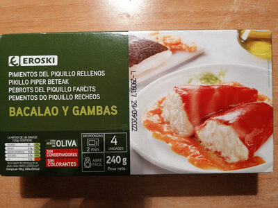 Pimientos rellenos de bacalao y gambas