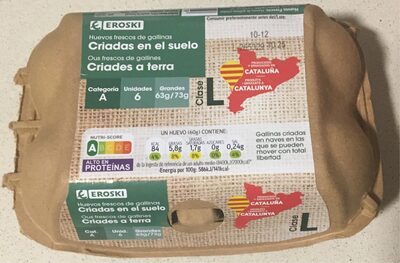 Huevos frescos de gallinas criadas en el suelo