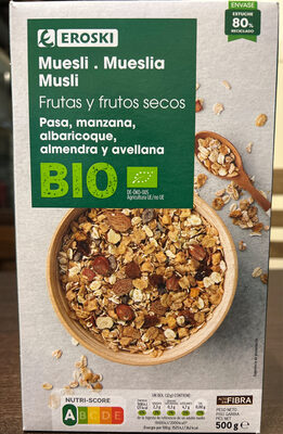 Muesli bio frutas y frutos secos