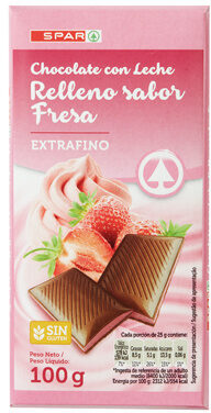 Chocolate con leche relleno sabor fresa
