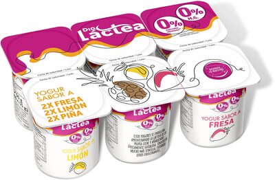 Yogur desnatado limón, fresa y piña