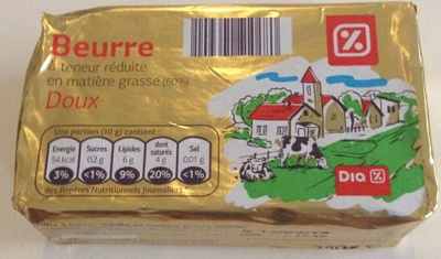 Beurre à teneur réduite en Matière Grasse (60%) - Doux