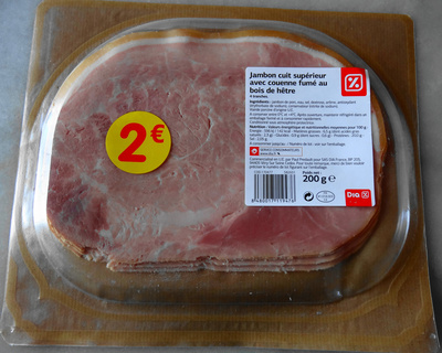 Jambon cuit supérieur AC, fumé bois de hêtre