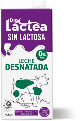 Leche desnatada sin lactosa