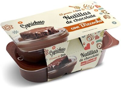 Natillas de chocolate con bizcocho