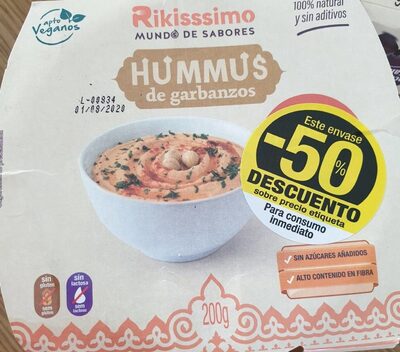 Hummus de garbanzos con pimiento