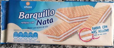 Barquillo relleno con nata