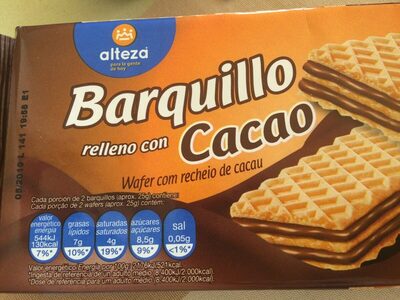 Barquillo relleno con cacao