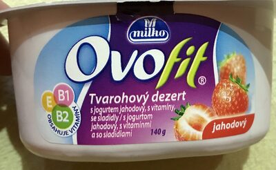 Ovofit tvarohový dezert jahodový