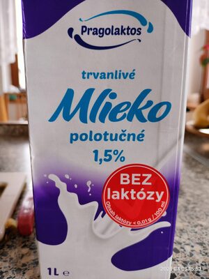 Mléko se sníženým obsahem laktózy 1,5%