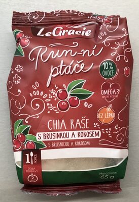 Chia kaše s brusinkou a kokosem