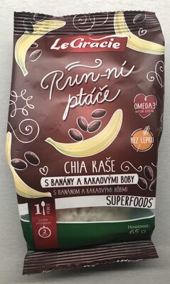 Chia kaše s banány a kakaovými boby