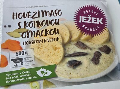 Hovězí maso s koprovou omáčkou, houskový knedlík