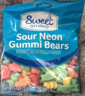 Sour neon gummi bears