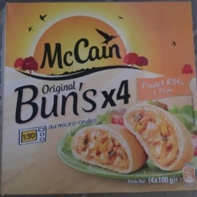 4 Original bun's poulet roti et thym