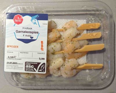 Knoflook garnalenspies 4 stuks